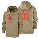 Cleveland Browns Customized Nike Tan Salute To Service Name & Number Sideline Therma Pullover Hoodie,baseball caps,new era cap wholesale,wholesale hats
